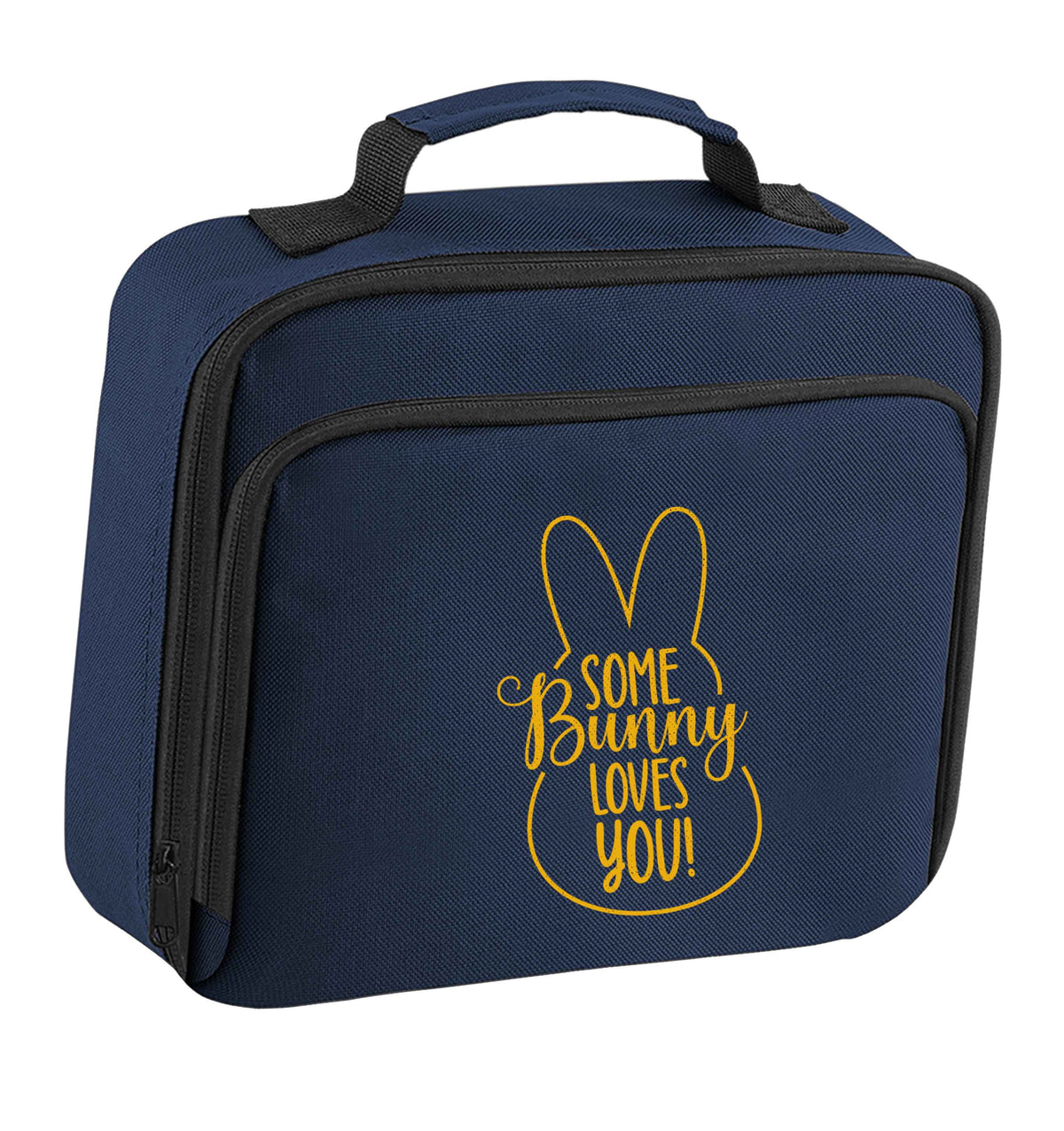Some bunny loves you insulated navy lunch bag cooler