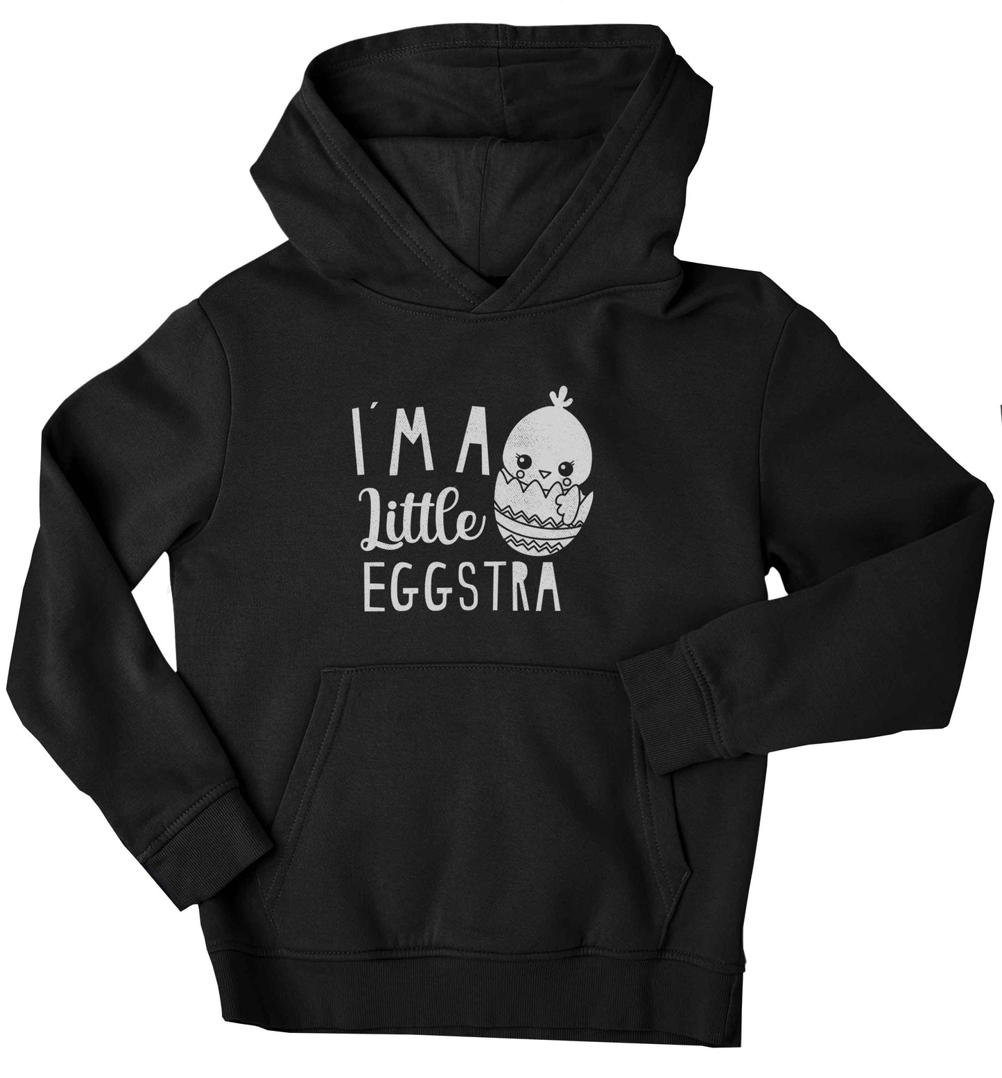 I'm a little eggstra children's black hoodie 12-13 Years