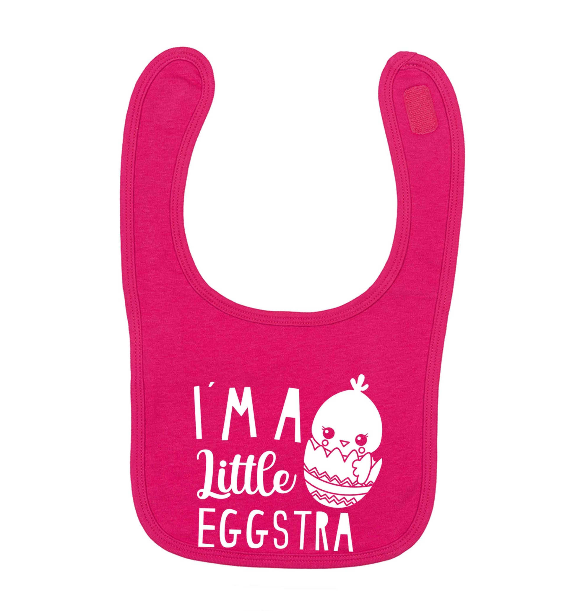 I'm a little eggstra dark pink baby bib