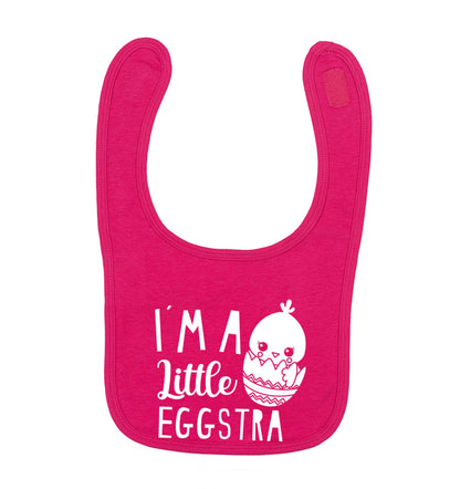I'm a little eggstra dark pink baby bib