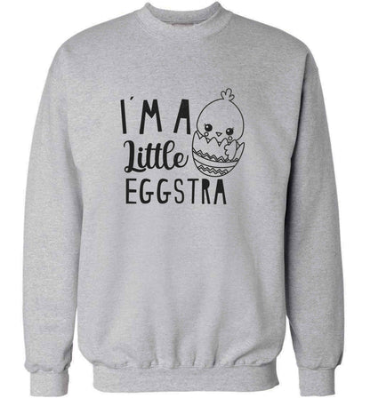 I'm a little eggstra adult's unisex grey sweater 2XL