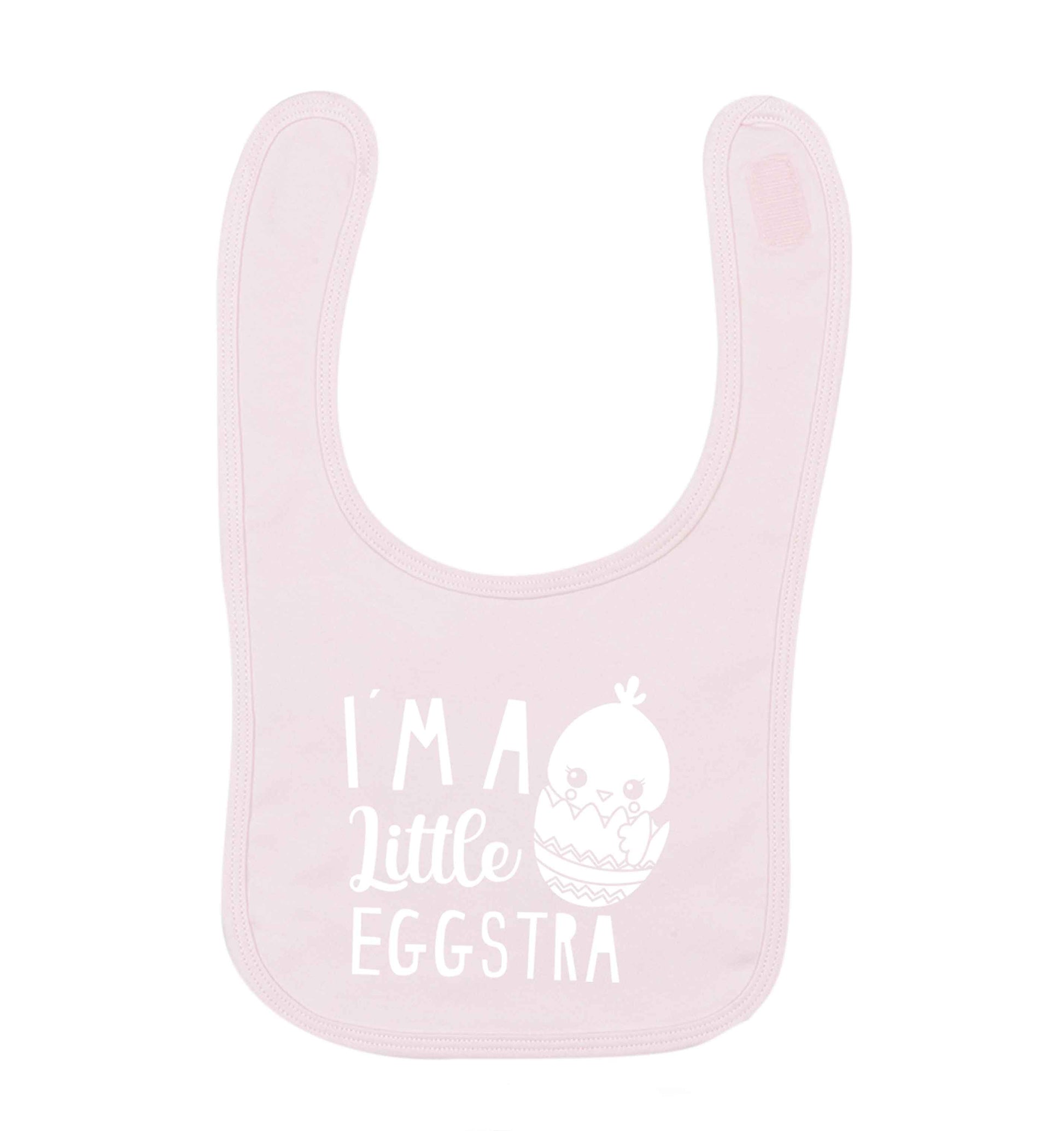 I'm a little eggstra pale pink baby bib