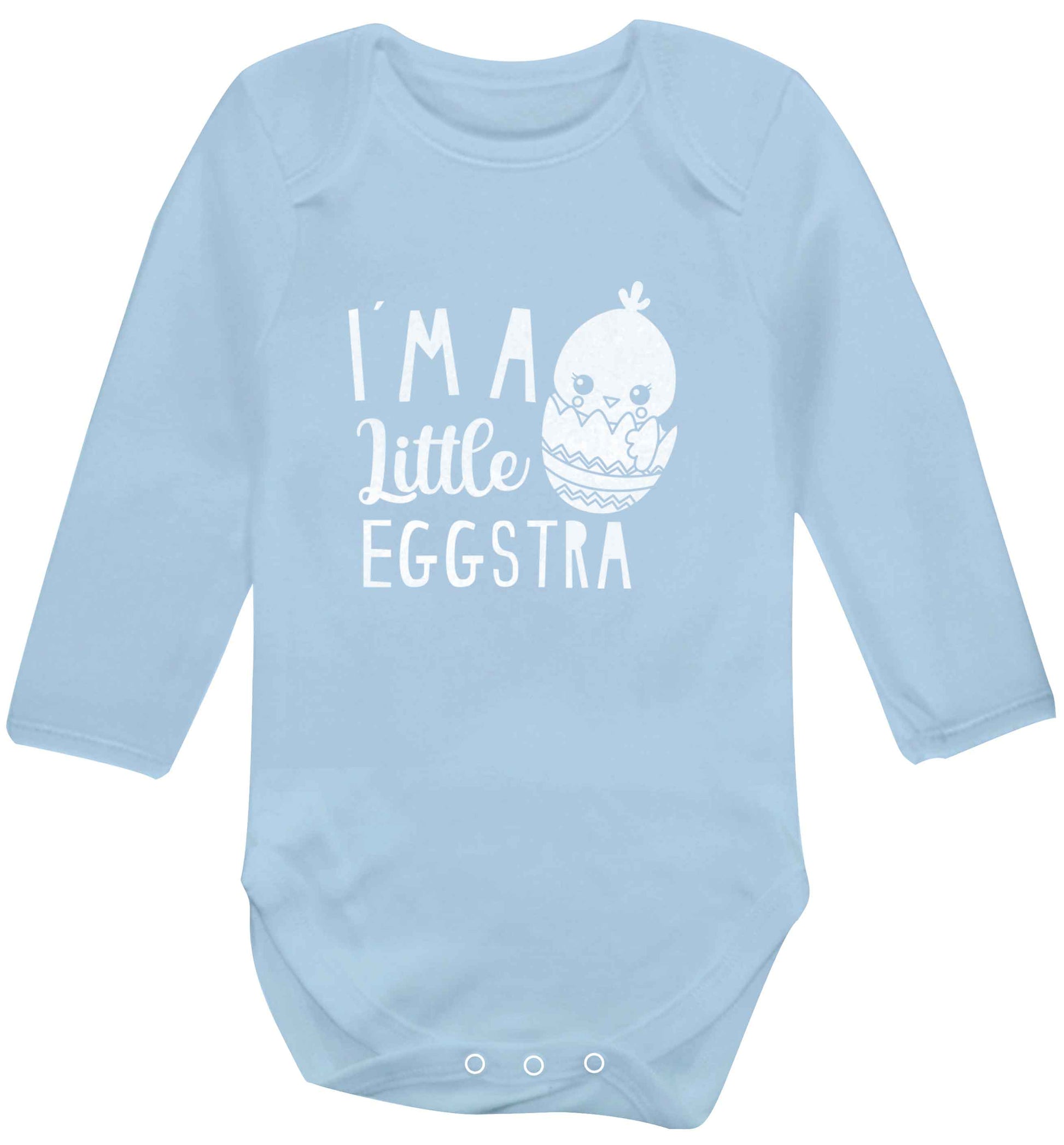 I'm a little eggstra baby vest long sleeved pale blue 6-12 months