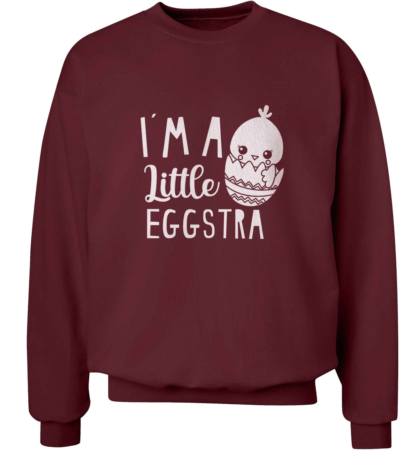 I'm a little eggstra adult's unisex maroon sweater 2XL
