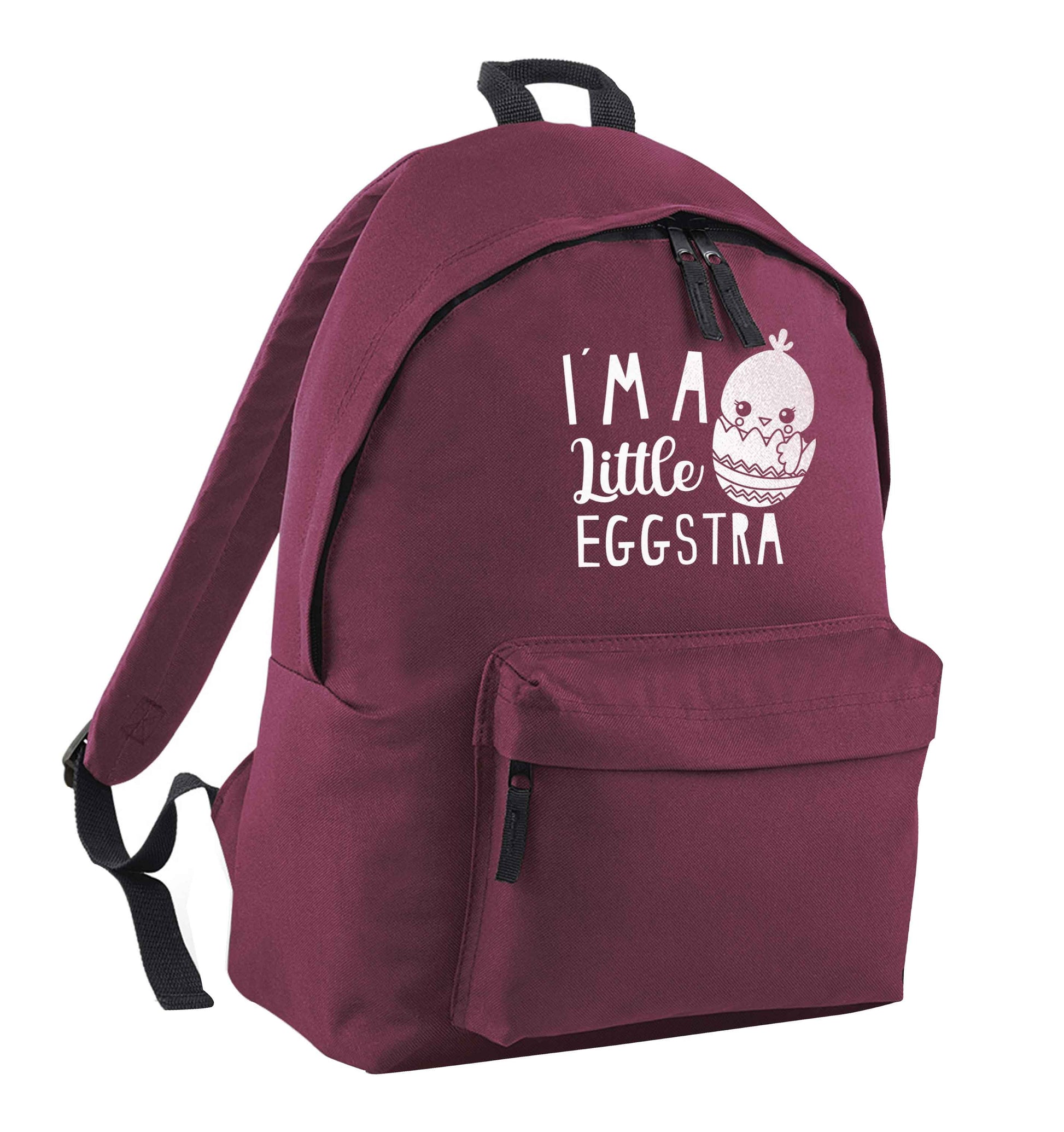 I'm a little eggstra maroon adults backpack