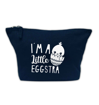 I'm a little eggstra navy makeup bag