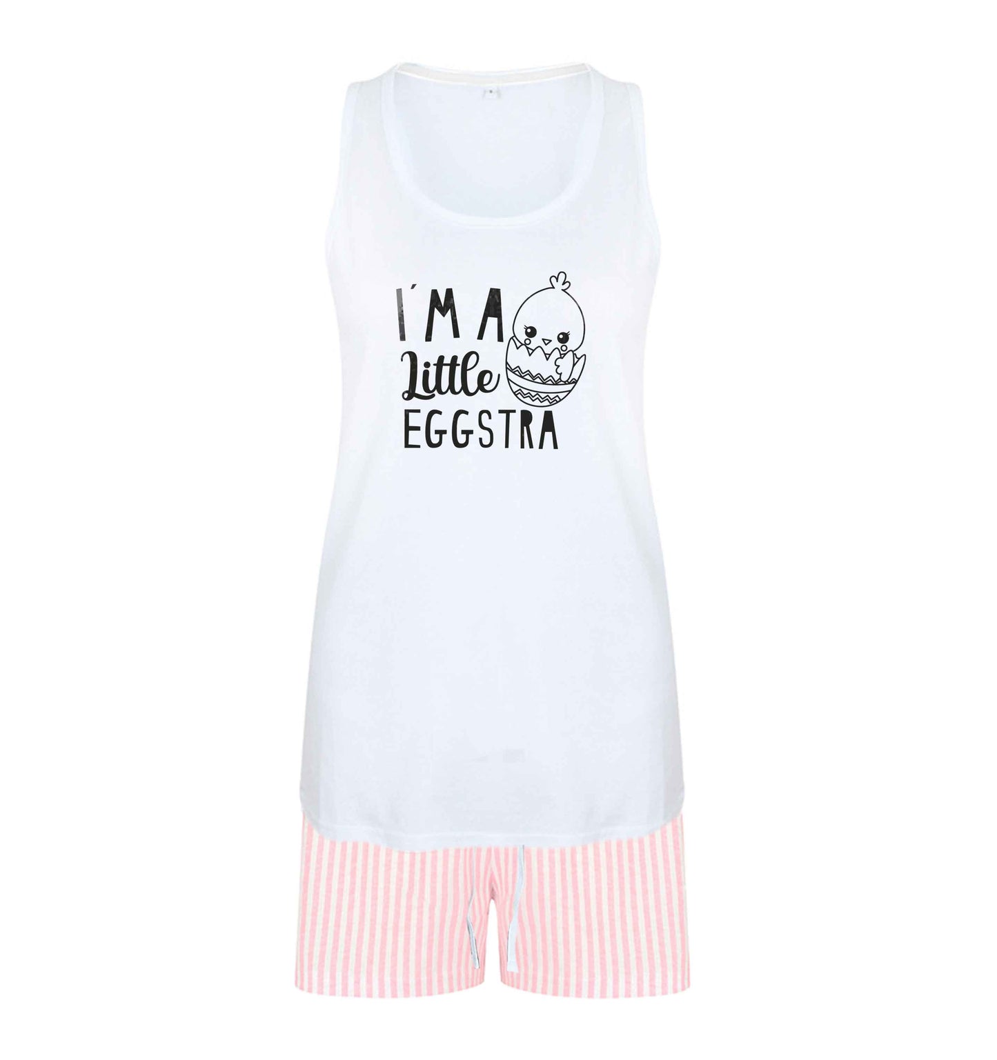 I'm a little eggstra size XL women's pyjama shorts set in pink 