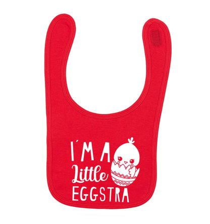 I'm a little eggstra red baby bib