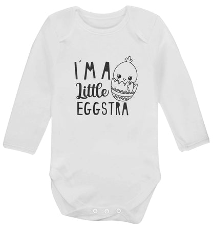 I'm a little eggstra baby vest long sleeved white 6-12 months