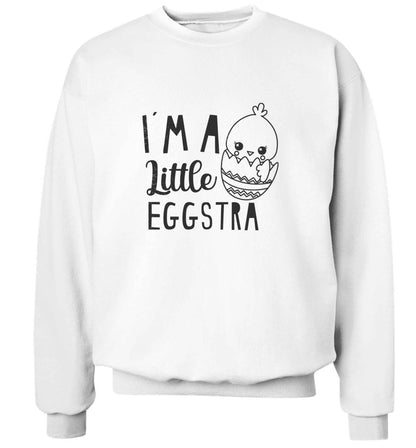 I'm a little eggstra adult's unisex white sweater 2XL