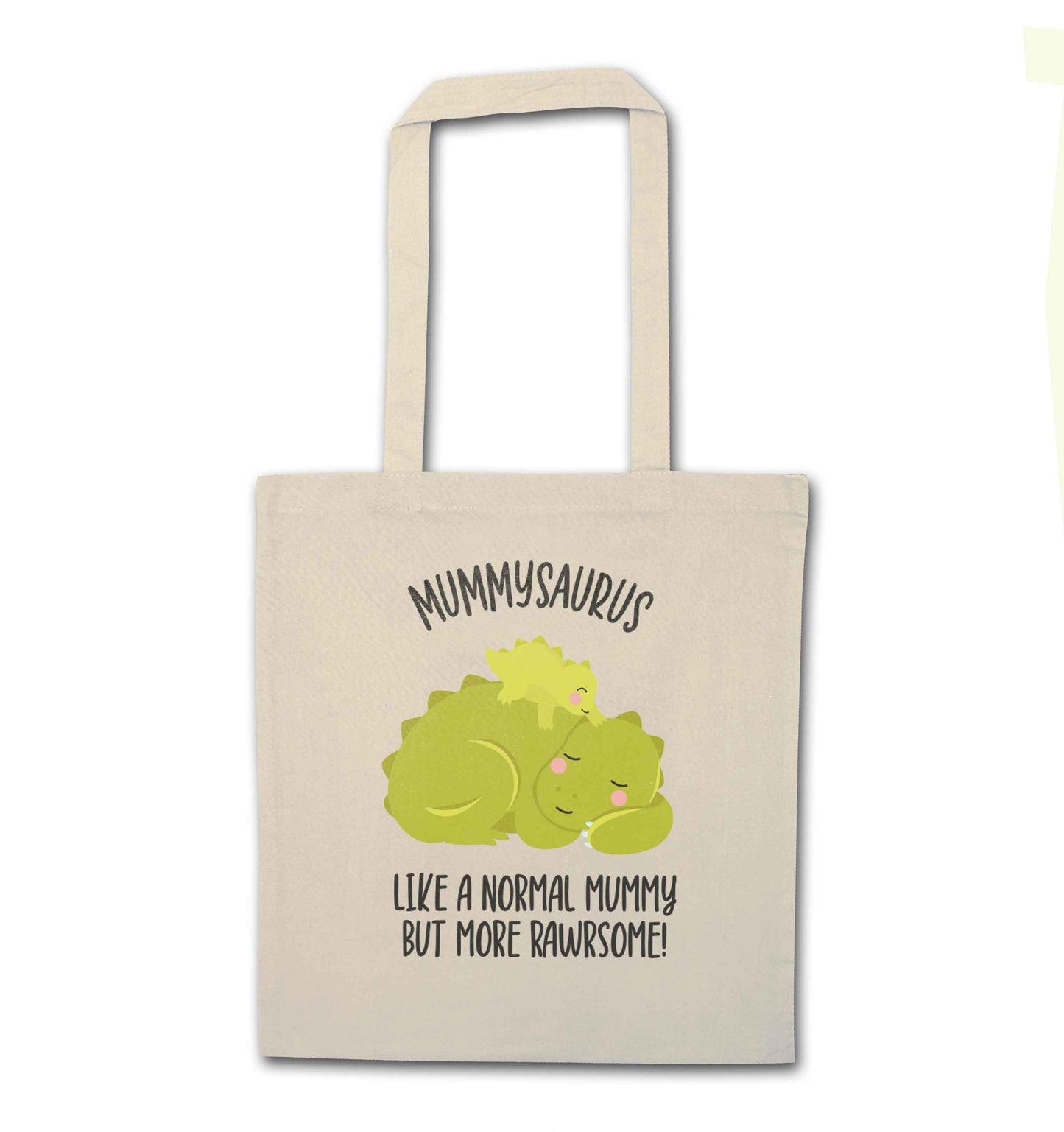 Mummysaurus like a normal mummy only more rawrsome natural tote bag