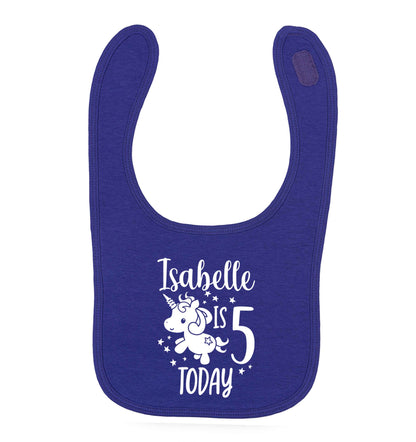 Today I am - Personalise with any name or age! Birthday unicorn | baby bib