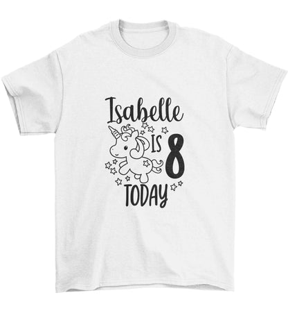 Today I am - Personalise with any name or age! Birthday unicorn Children's white Tshirt 12-13 Years