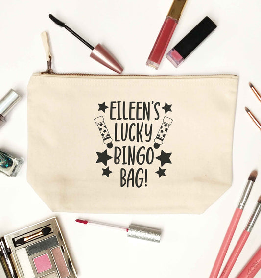 Personalised lucky bingo bag natural makeup bag