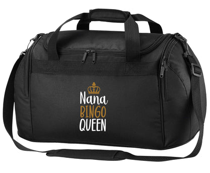 Personalised bingo queen black holdall / duffel bag