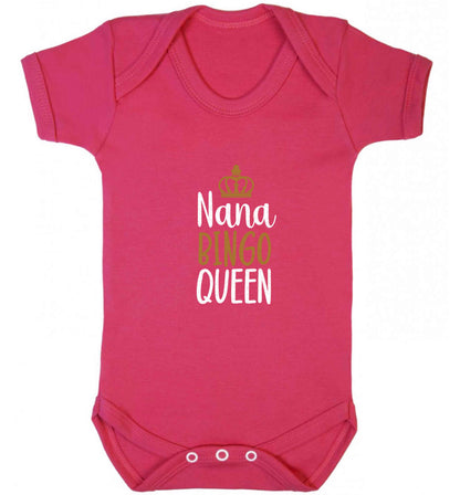 Personalised bingo queen baby vest dark pink 18-24 months