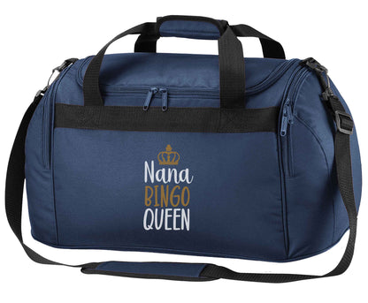 Personalised bingo queen navy holdall / duffel bag