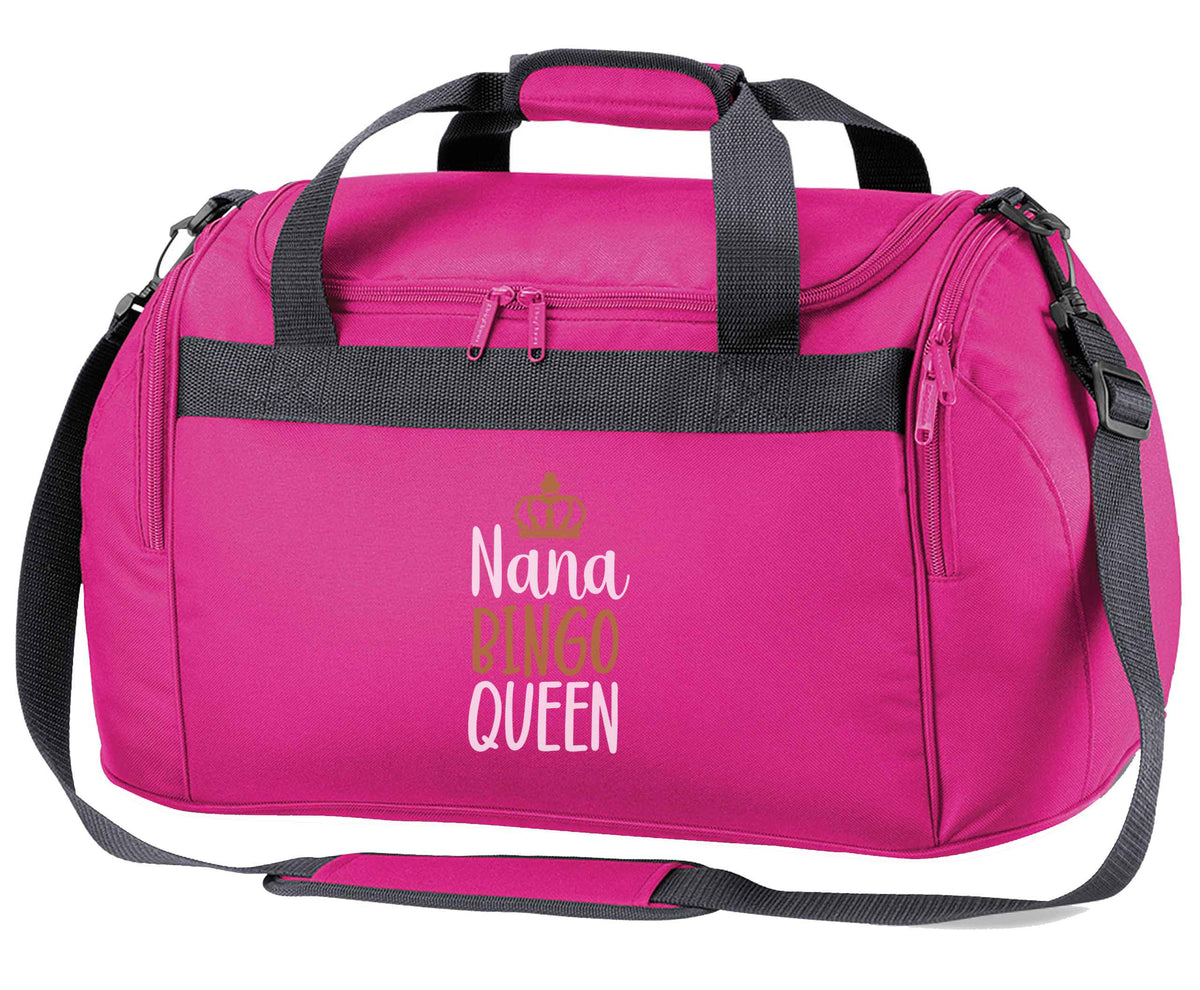 Personalised bingo queen pink holdall / duffel bag
