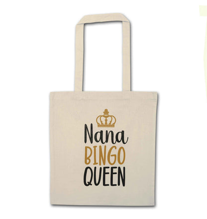 Personalised bingo queen natural tote bag