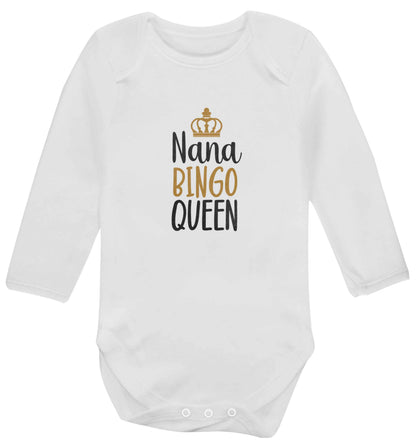 Personalised bingo queen baby vest long sleeved white 6-12 months