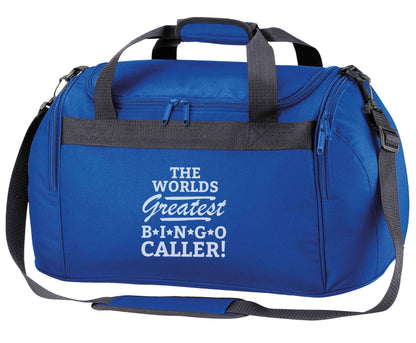 Worlds greatest bingo caller royal blue holdall / duffel bag