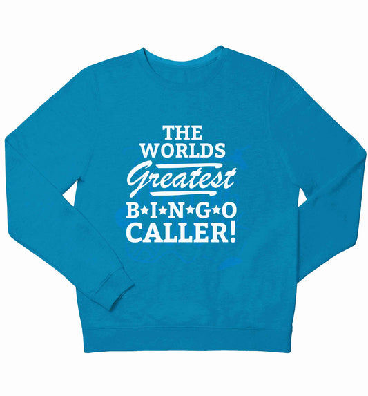 Worlds greatest bingo caller children's blue sweater 12-13 Years