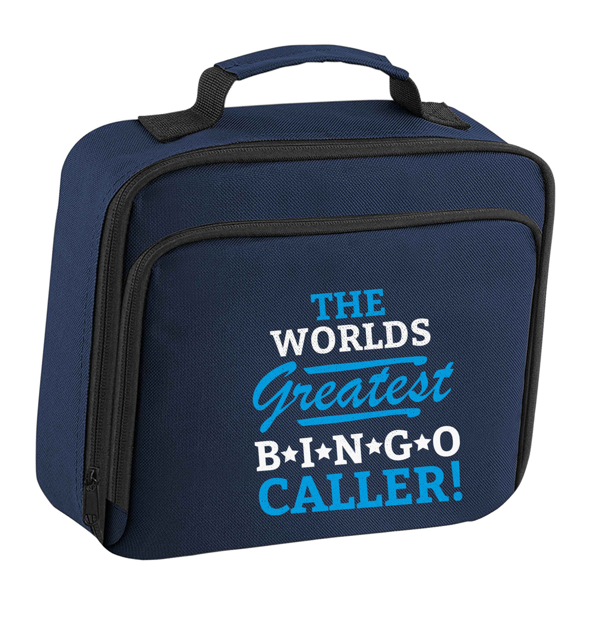 Worlds greatest bingo caller insulated navy lunch bag cooler