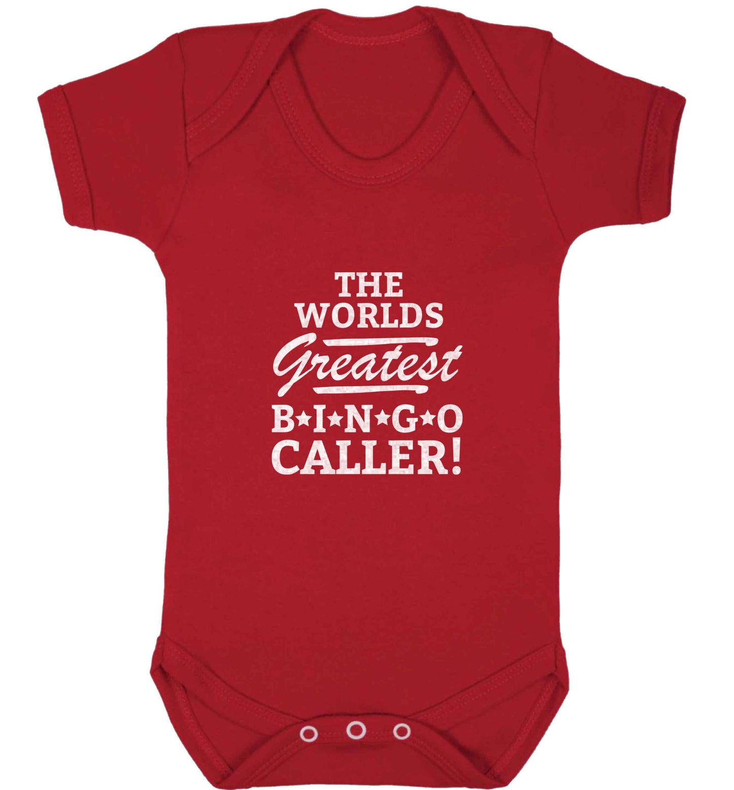 Worlds greatest bingo caller baby vest red 18-24 months