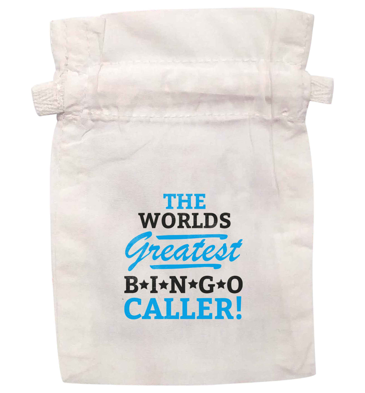 Worlds greatest bingo caller | XS - L | Pouch / Drawstring bag / Sack | Organic Cotton | Bulk discounts available!