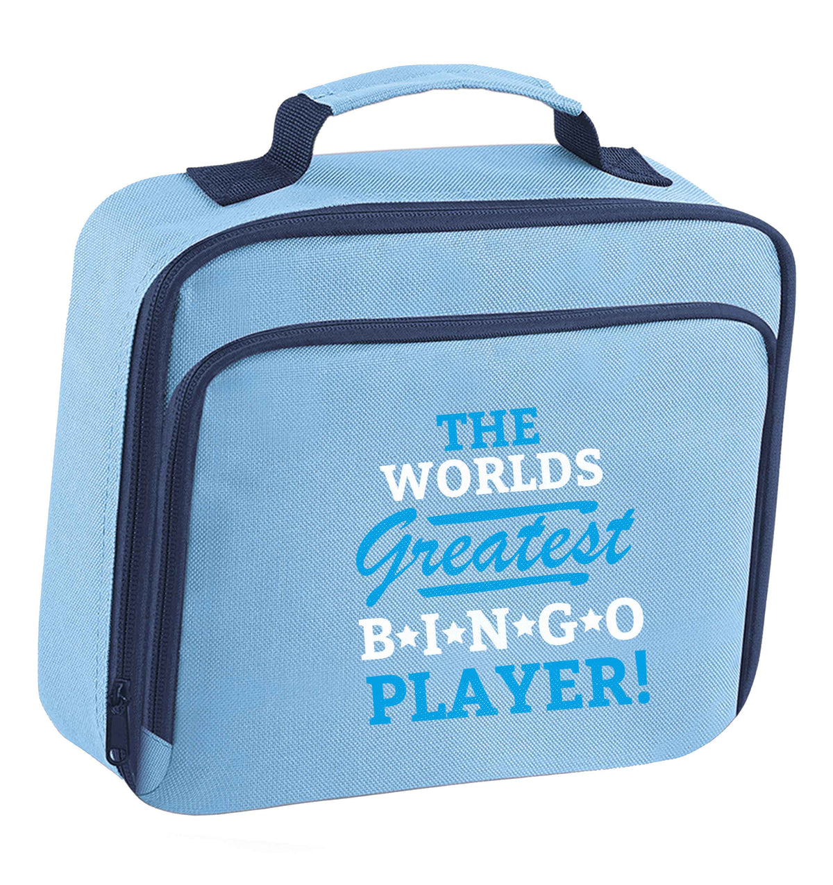 Worlds greatest bingo player insulated blue lunch bag cooler