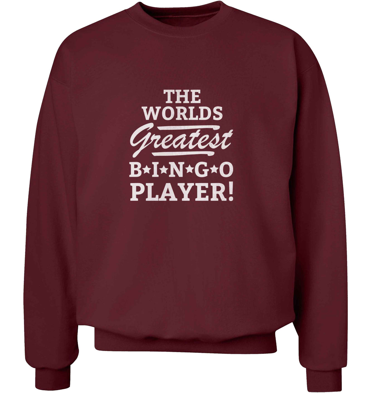 Worlds greatest bingo player adult's unisex maroon sweater 2XL