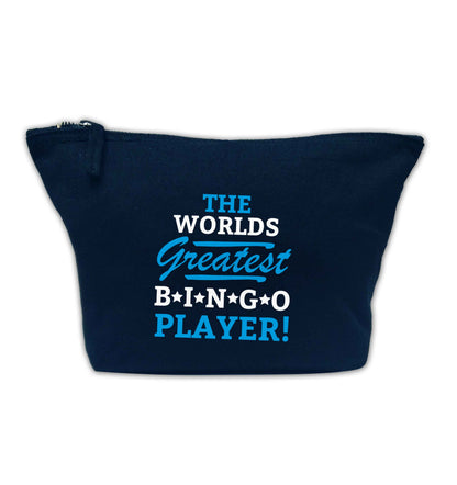 Worlds greatest bingo player navy makeup bag