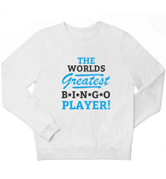 Worlds greatest bingo player children's white sweater 12-13 Years