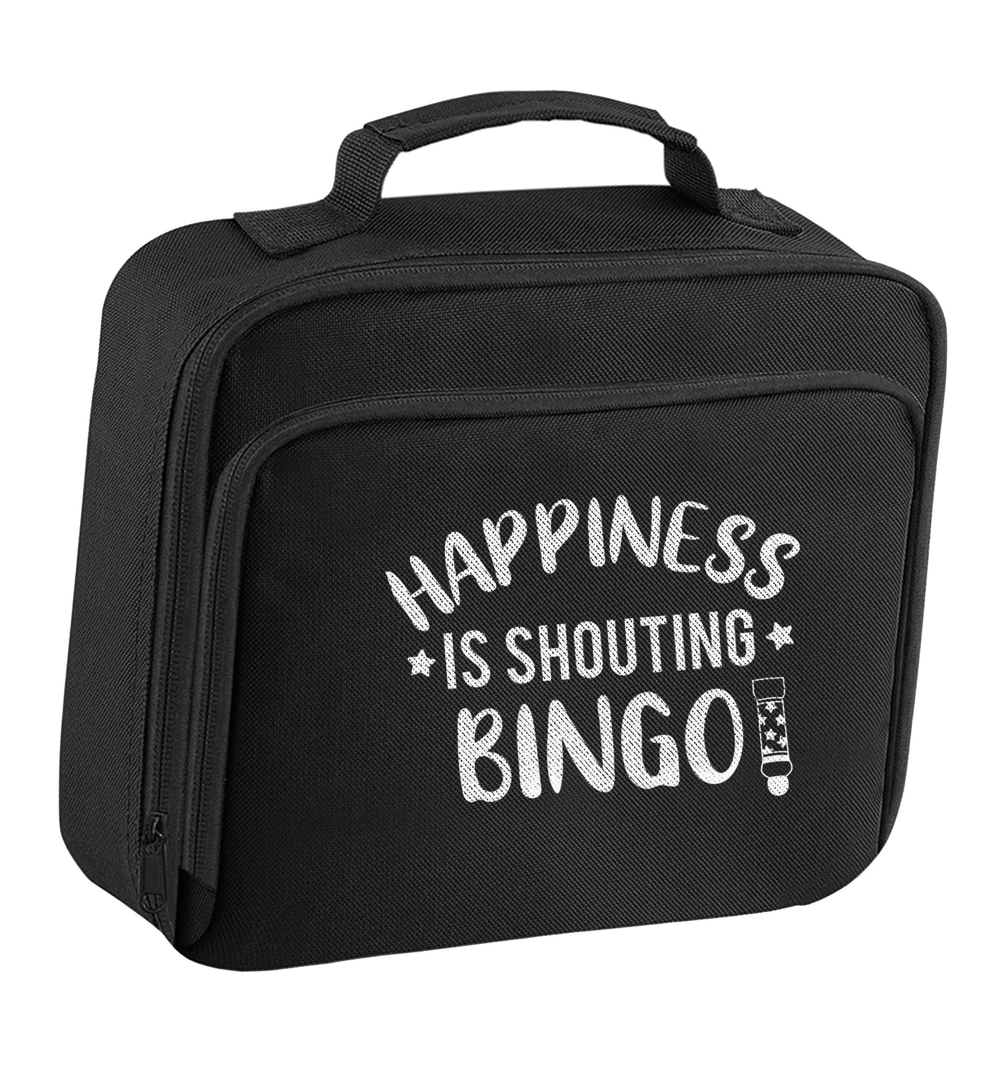 Happiness is shouting bingo! insulated black lunch bag cooler