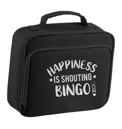 Happiness is shouting bingo! insulated black lunch bag cooler