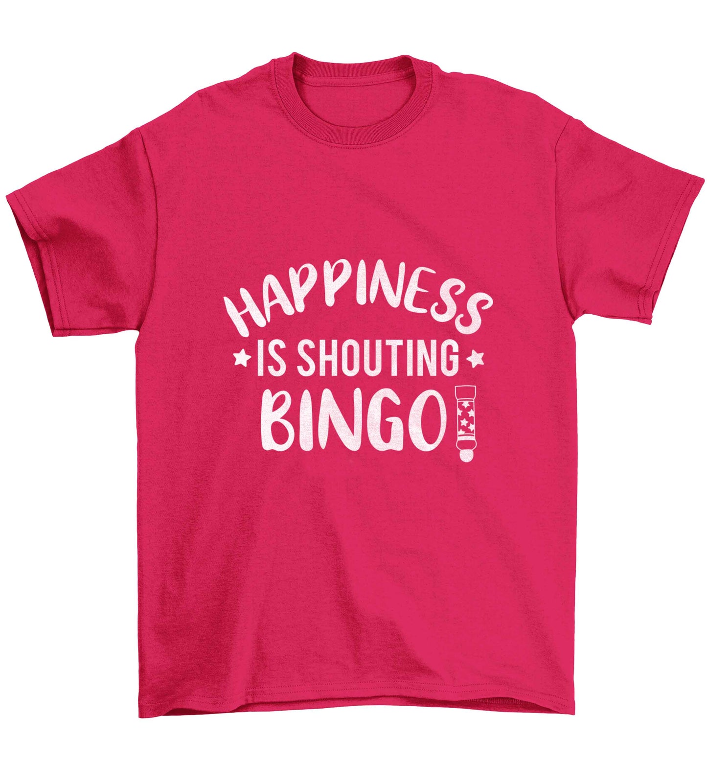 Happiness is shouting bingo! Children's pink Tshirt 12-13 Years