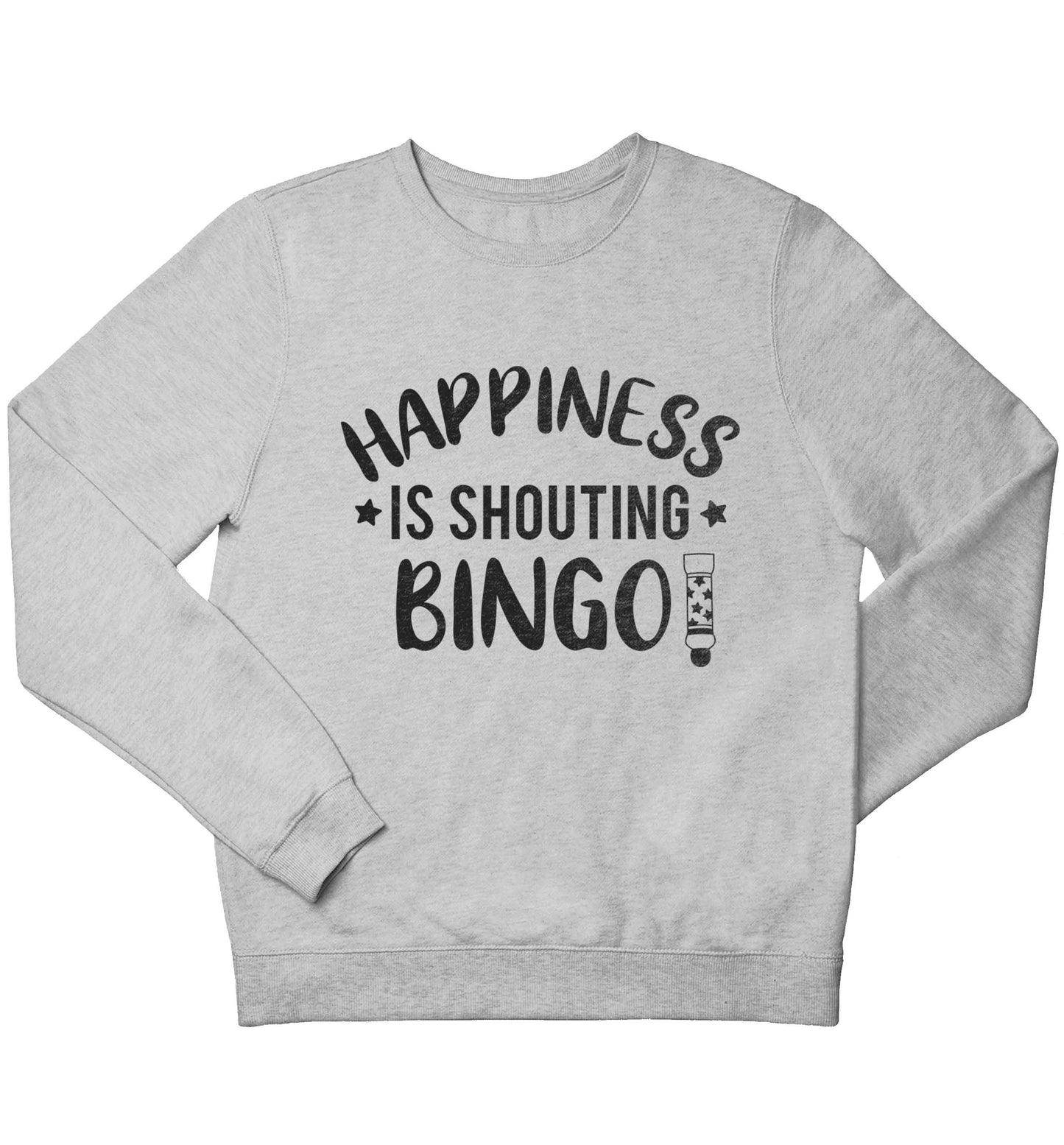 Happiness is shouting bingo! children's grey sweater 12-13 Years