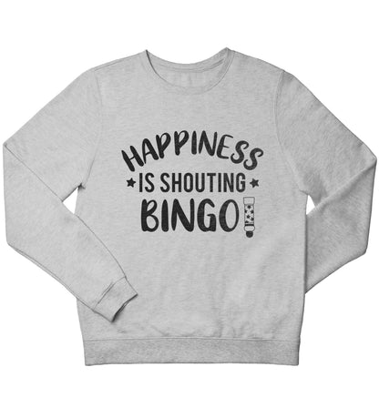 Happiness is shouting bingo! children's grey sweater 12-13 Years