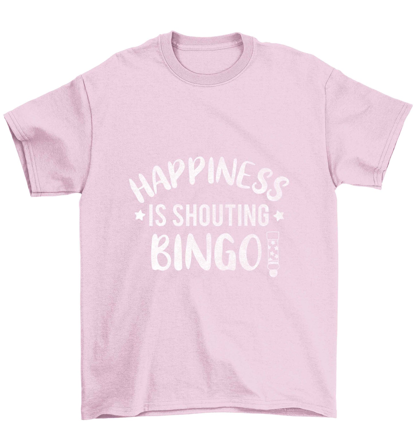 Happiness is shouting bingo! Children's light pink Tshirt 12-13 Years