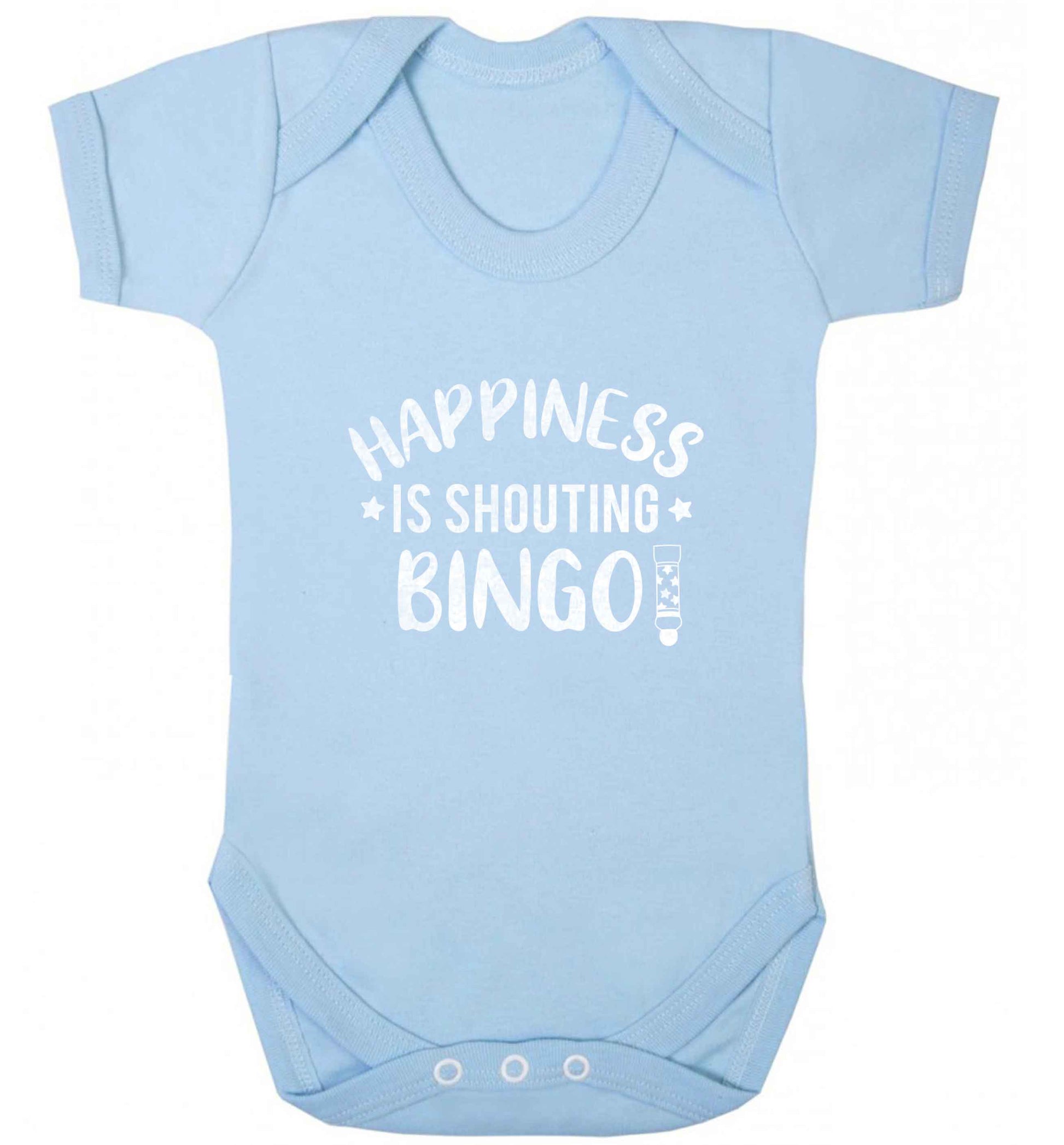 Happiness is shouting bingo! baby vest pale blue 18-24 months