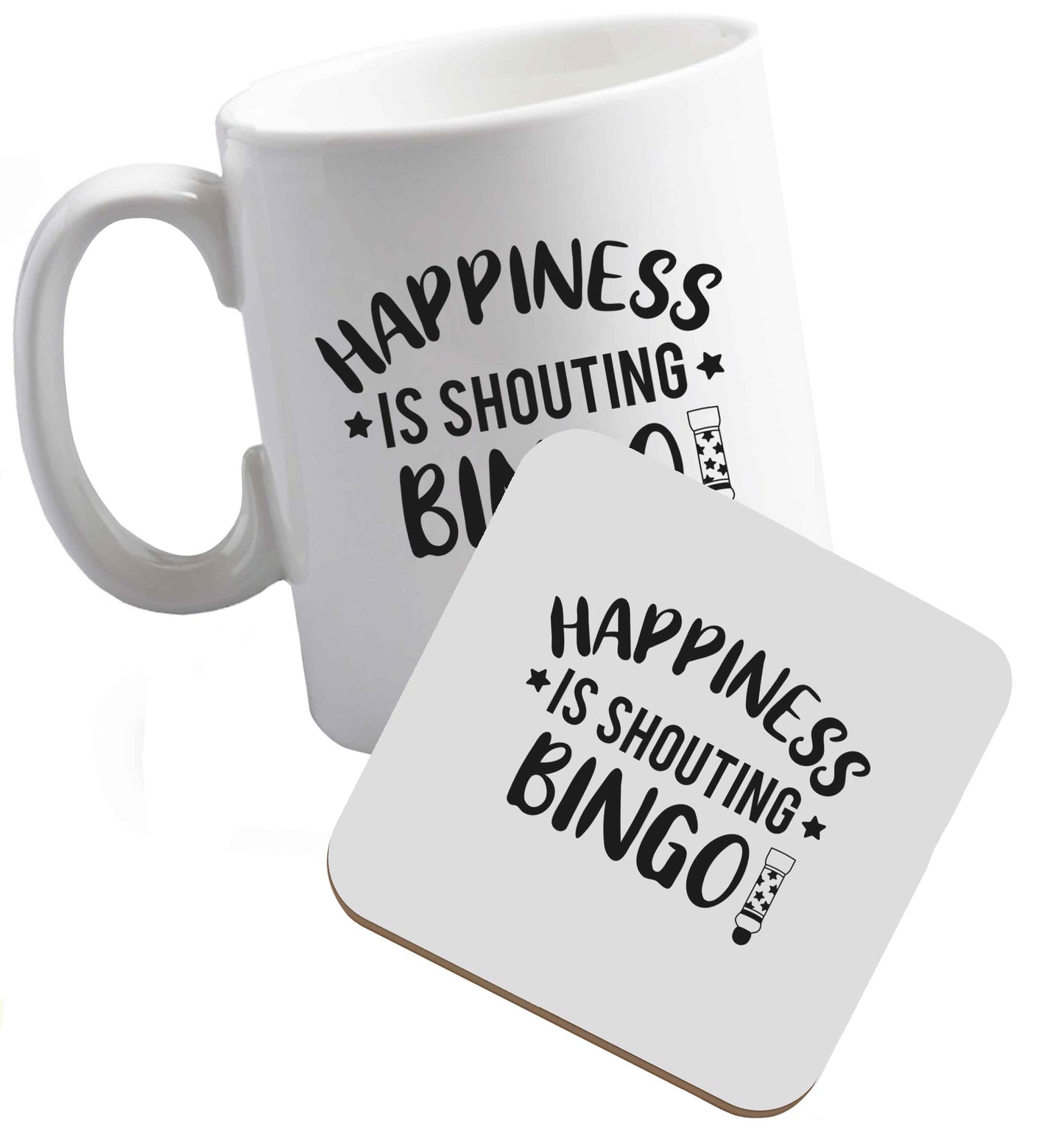 10 oz Tis The Season to Drink Whisky ceramic mug and coaster set right handed