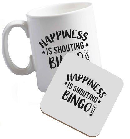 10 oz Tis The Season to Drink Whisky ceramic mug and coaster set right handed