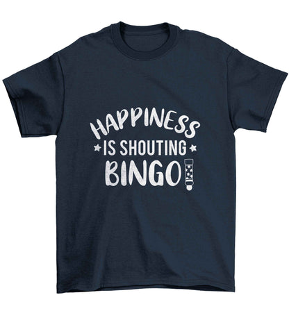 Happiness is shouting bingo! Children's navy Tshirt 12-13 Years