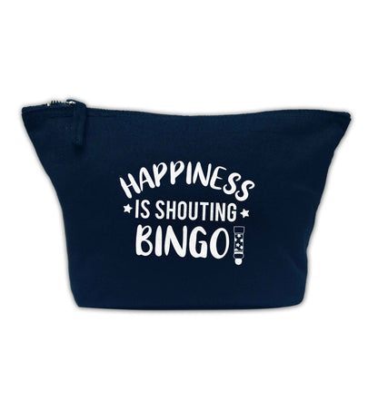 Happiness is shouting bingo! navy makeup bag