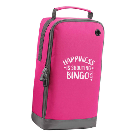 Happiness is shouting bingo! pink sports shoe bag vertical print