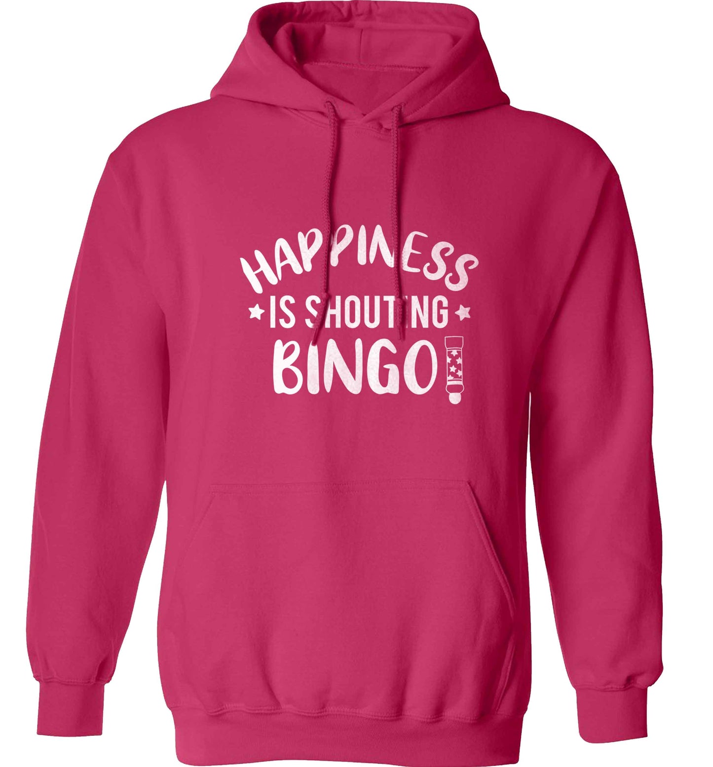 Happiness is shouting bingo! adults unisex pink hoodie 2XL