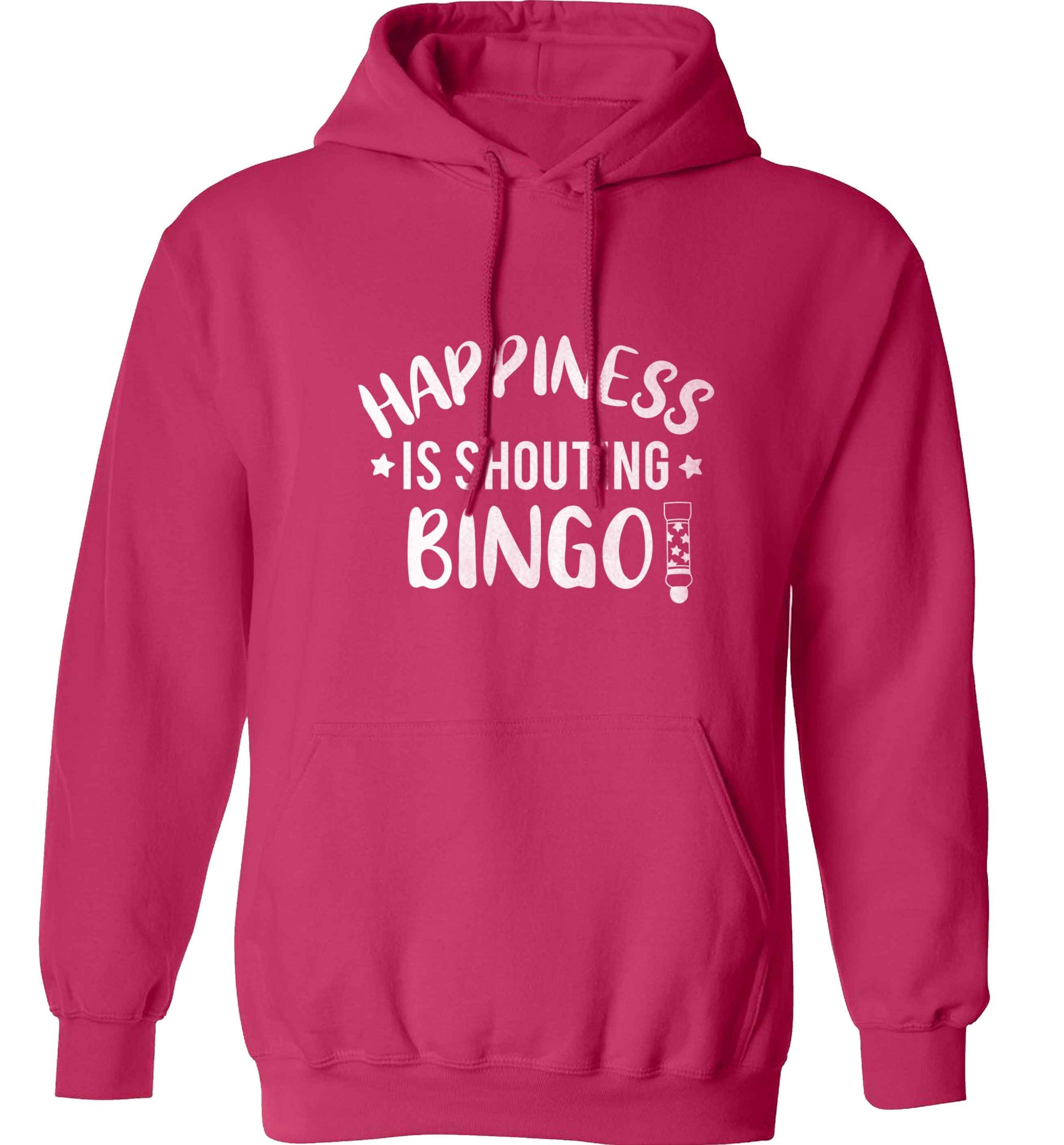 Happiness is shouting bingo! adults unisex pink hoodie 2XL