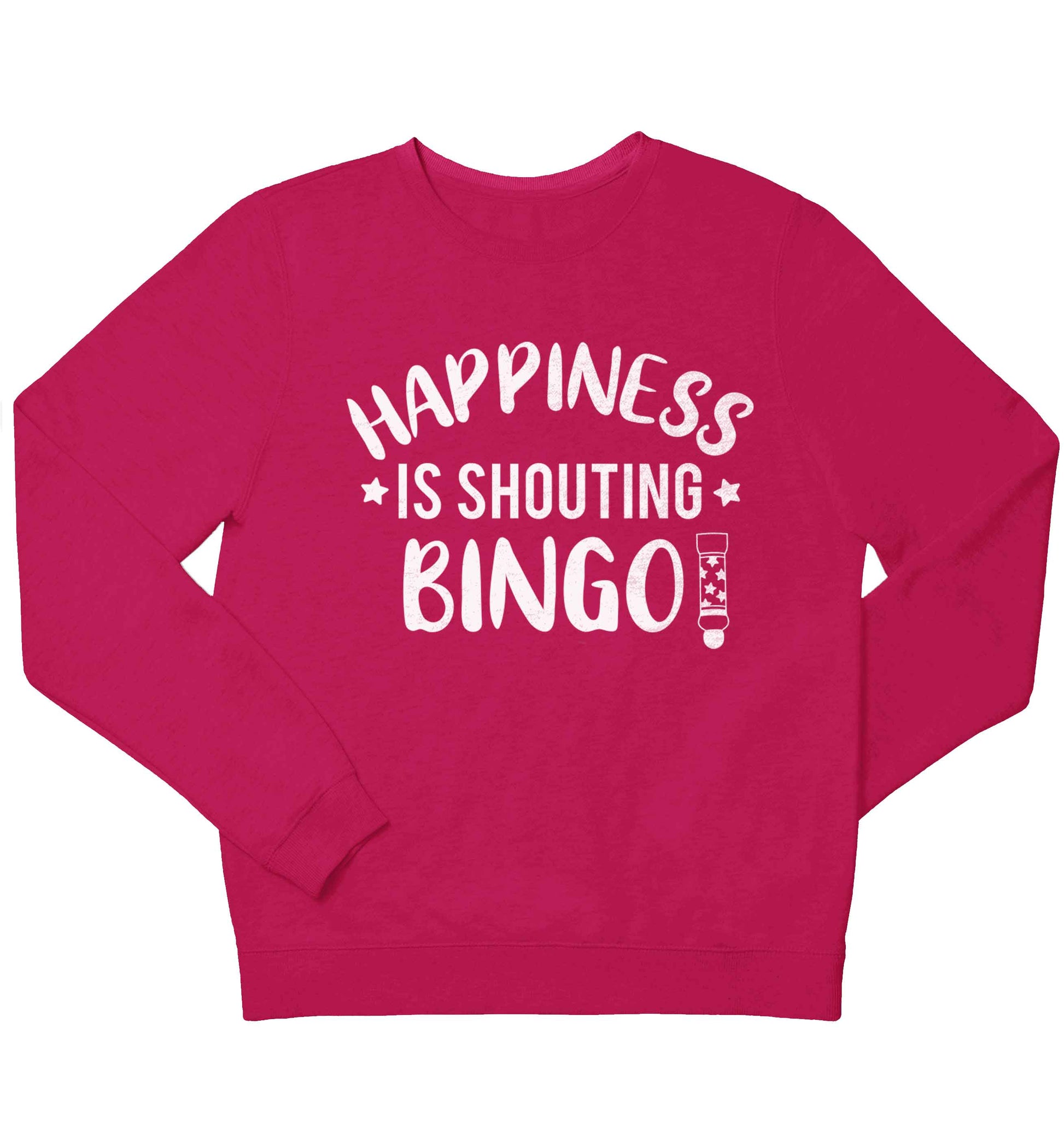 Happiness is shouting bingo! children's pink sweater 12-13 Years