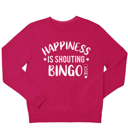 Happiness is shouting bingo! children's pink sweater 12-13 Years