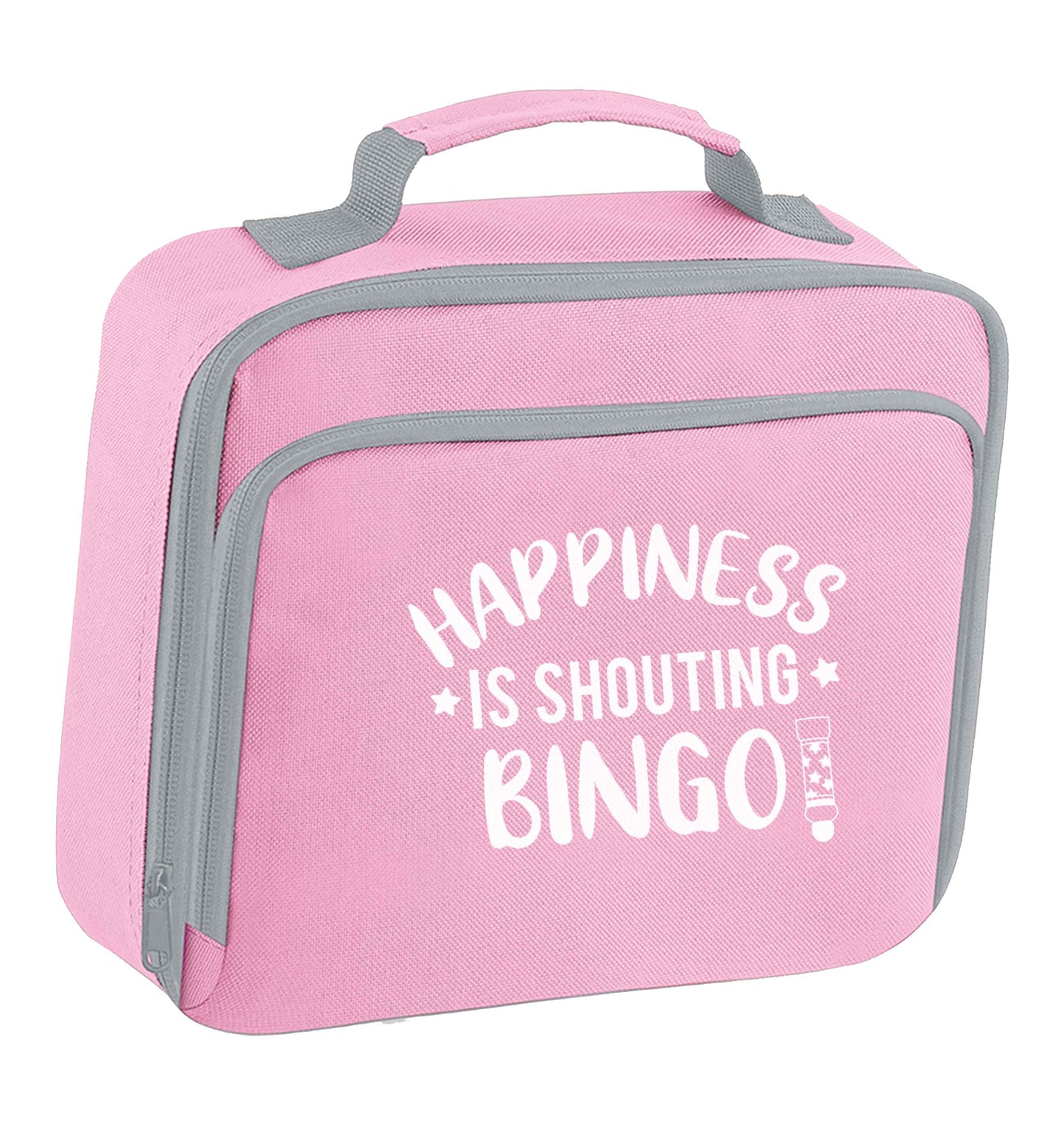 Happiness is shouting bingo! insulated pink lunch bag cooler